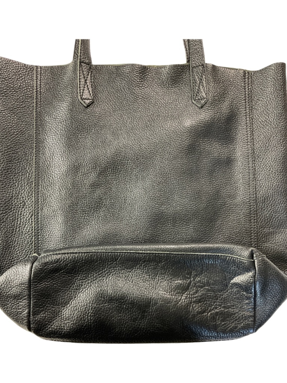 Black Leather Tote Bag - Classic Women's Carryall - Picture 3 of 8